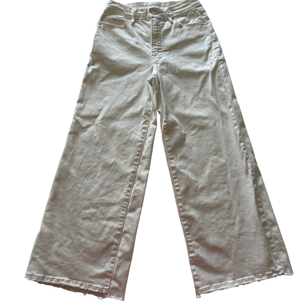 Good American Good Waist Palazzo Wide Leg Jeans White 4 27